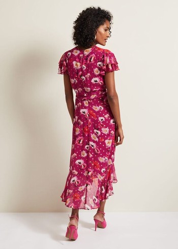 Phase Eight Nadine Ruffle Print Dress Multicolor Canada | LKIUSC-304